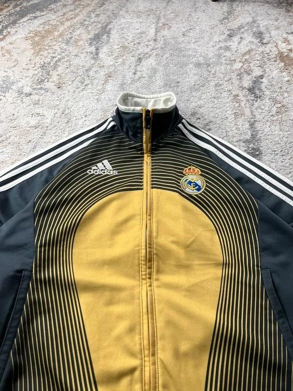 Jaqueta de treino Adidas Real Madrid preta amarela branca com zíper Y2K 2006-2007 – photo 3